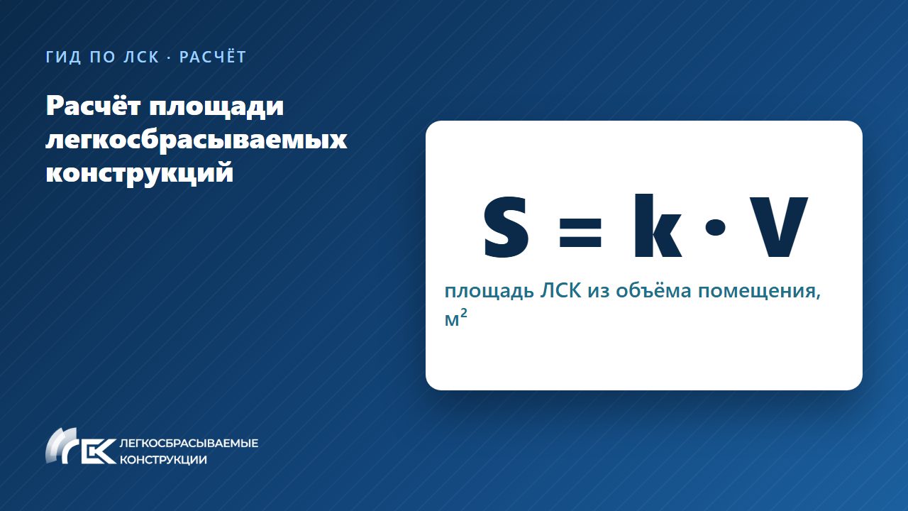 Расчёт площади легкосбрасываемых конструкций